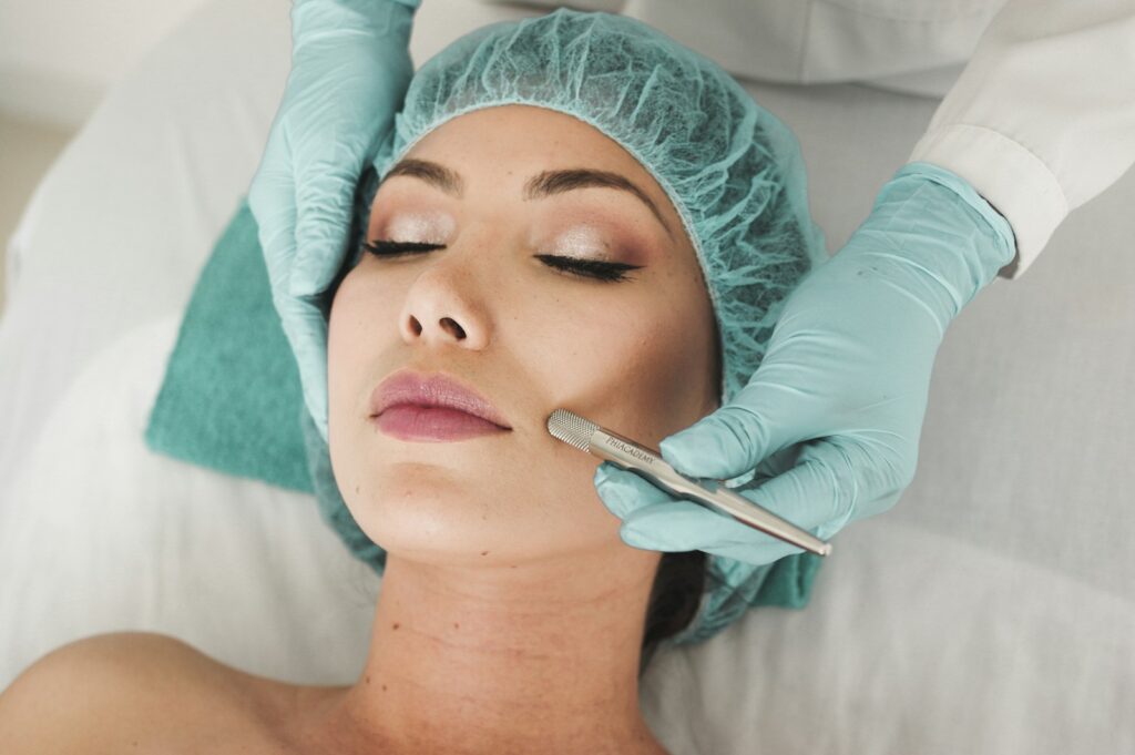 Laser hair removal treatment in progress at Medical Aesthetics & Wellness of Modesto